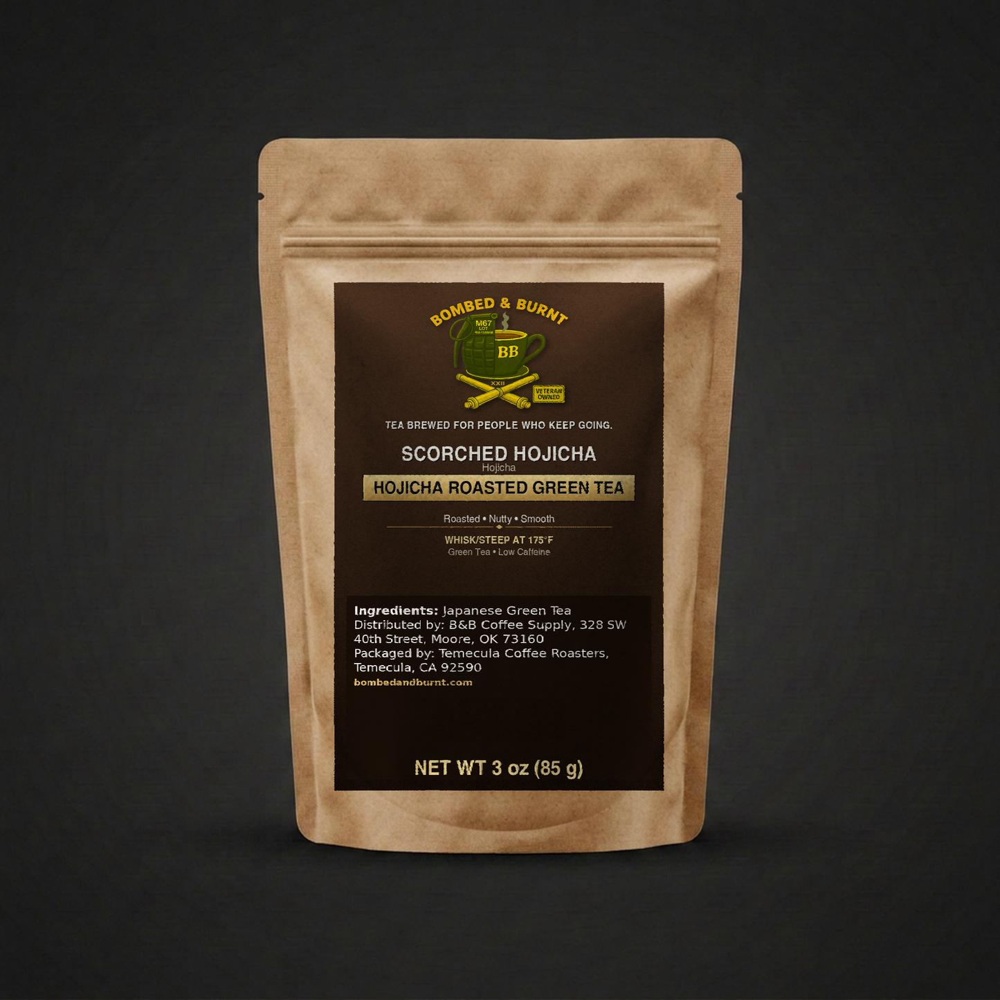 Scorched Hojicha — roasted green tea (Bombed & Burnt)
