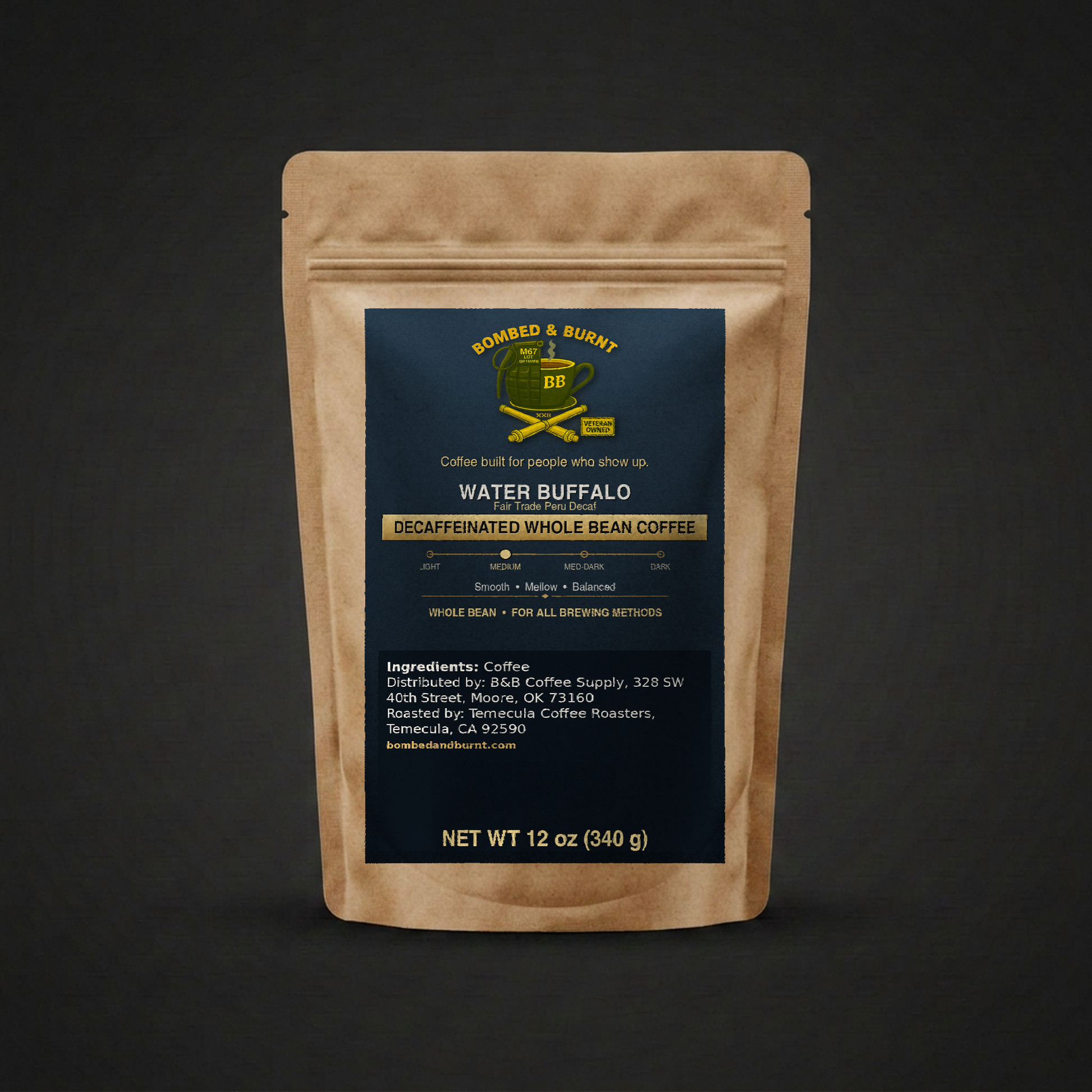 Water Buffalo (Decaf) — Whole Bean 12 oz