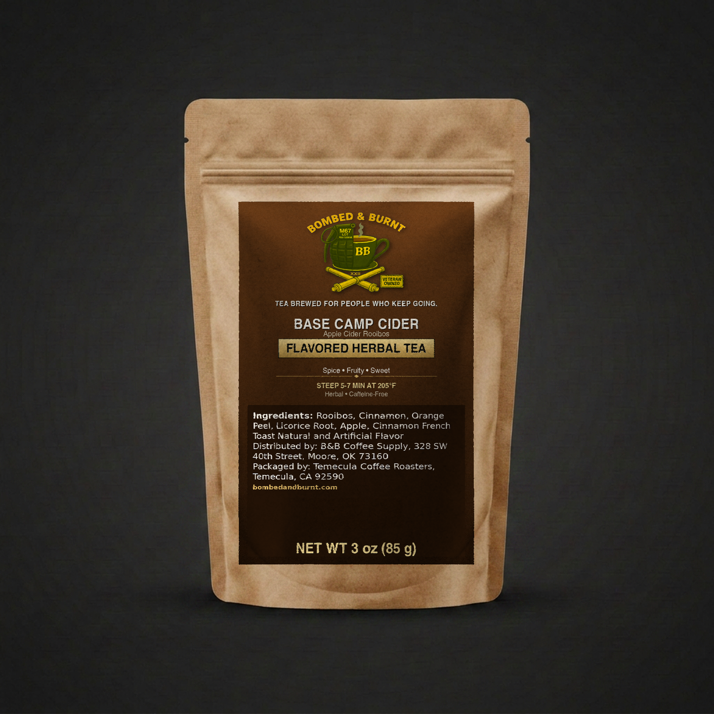 Base Camp Cider — Apple Cider Rooibos herbal tea (Bombed & Burnt)