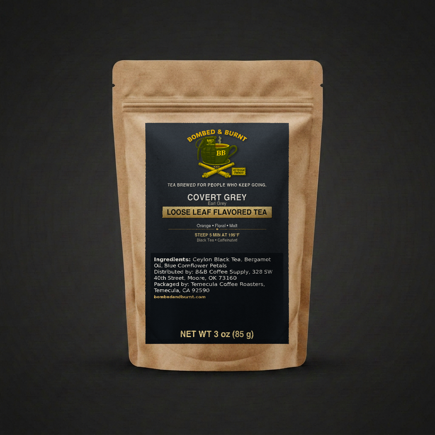 Covert Grey — Earl Grey black tea (Bombed & Burnt)